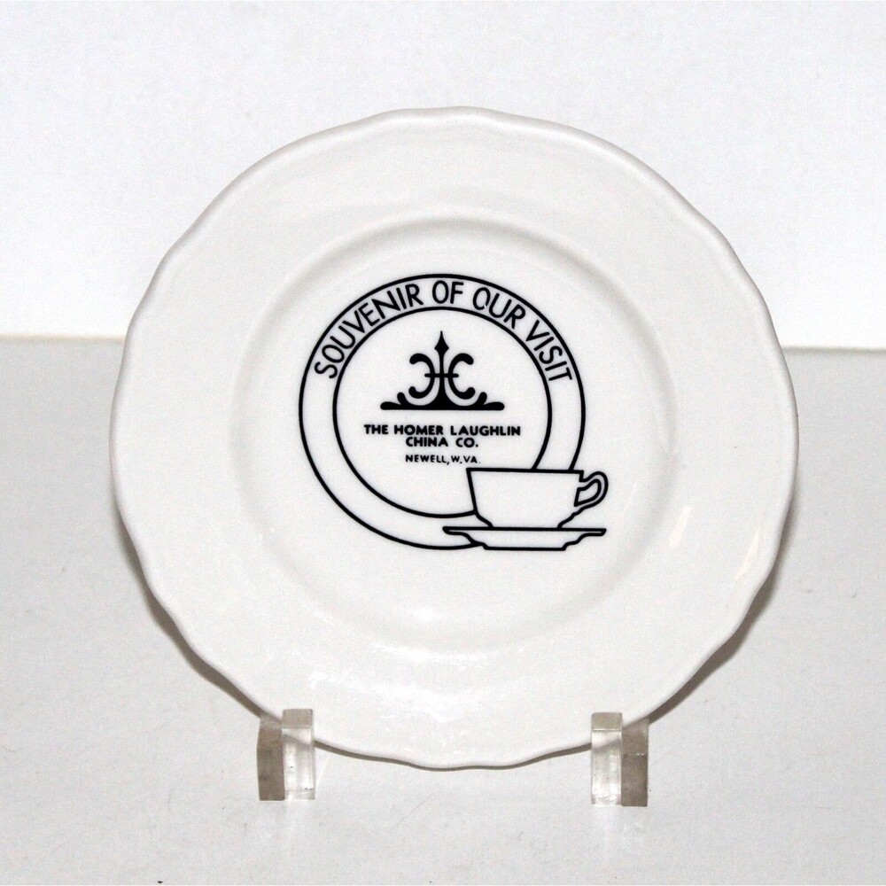 Homer Laughlin Plate Visit Souvenir Newell WV black white collectable china